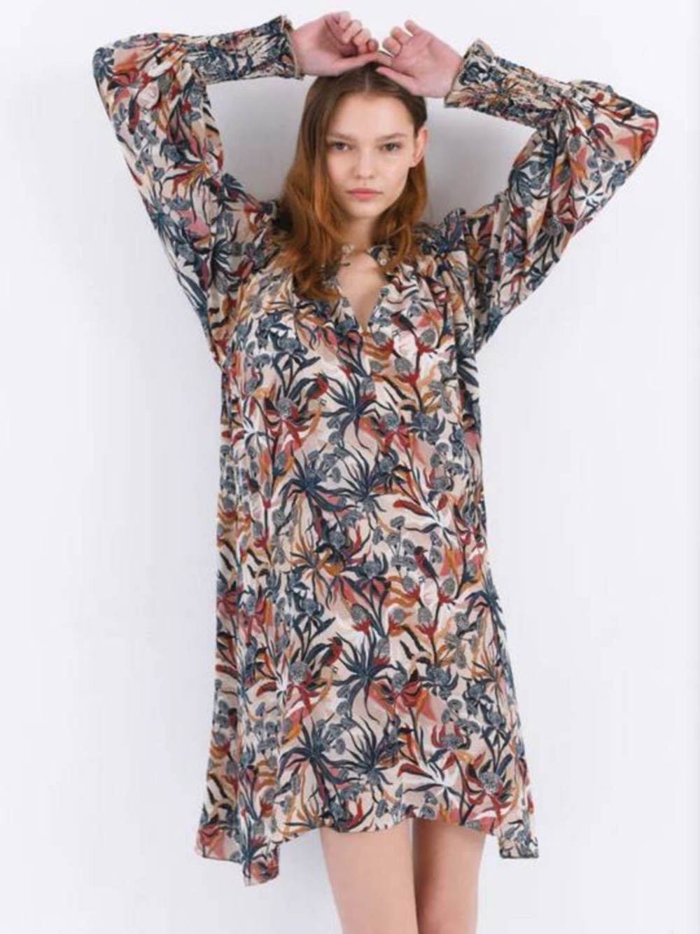 Chufy Forever Patagonia 100% Silk Bianca Mini Dress in Lanin Beige